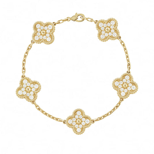 Van Clève - Diamond Clover Chain Bracelet
